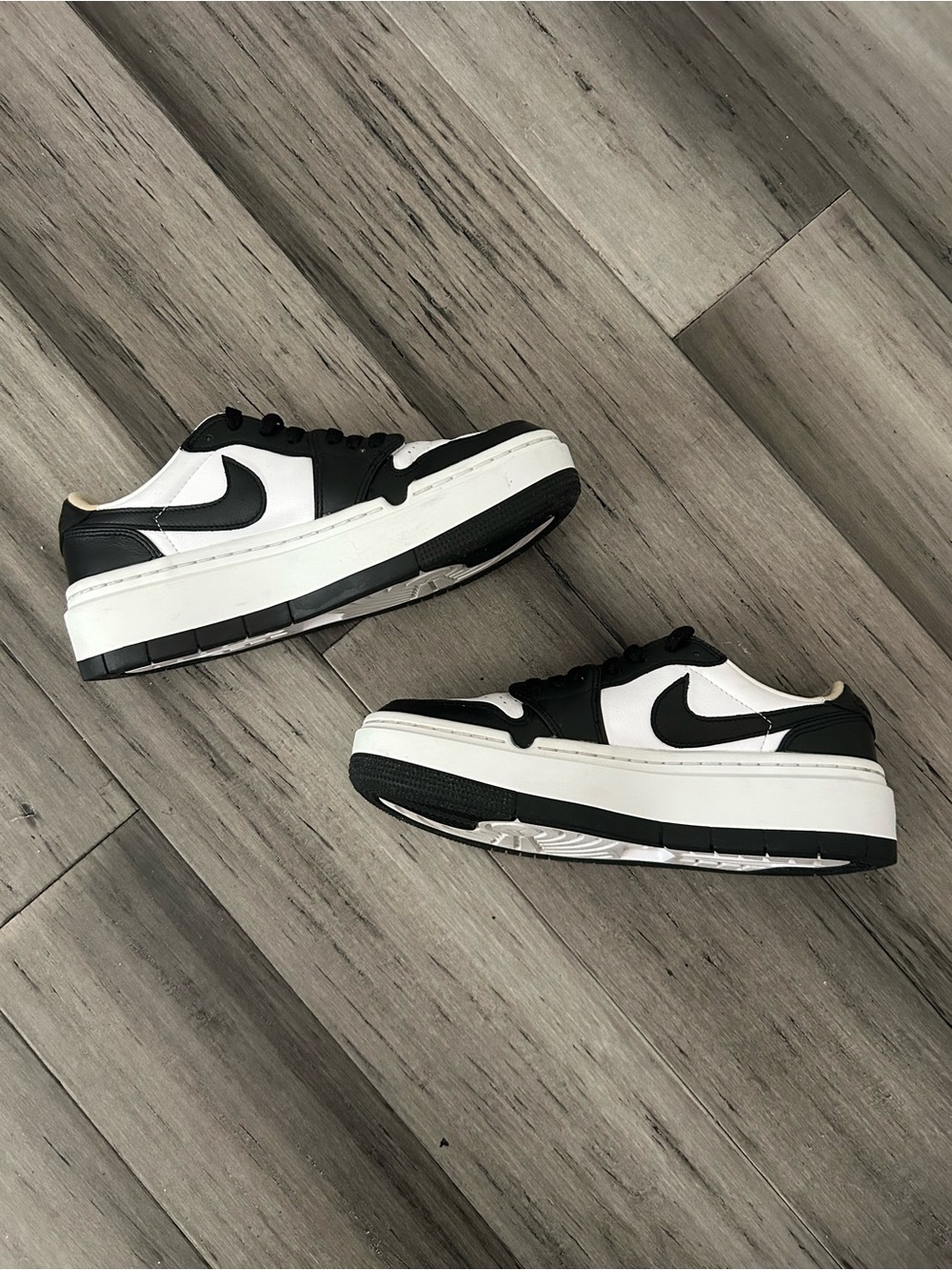 Nike Women's Black and White Platform Sneakers